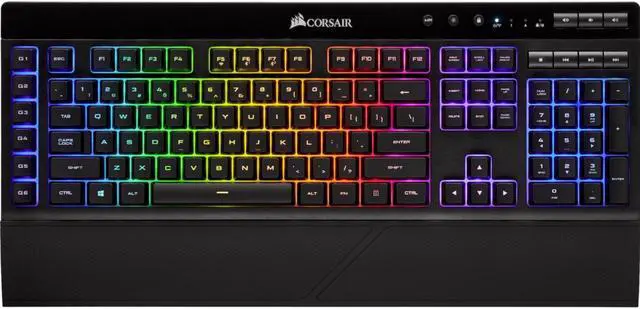 Alt view image 19 of 20 - Corsair K57 RGB Wireless Gaming Keyboard (NA) - Wired/Wireless Connectivity - Bluetooth/RF - 33 ft - 2.40 GHz - USB 3.0 Type A Interface - 110 Key - English (North America) - Windows, PC - Rubber Dome