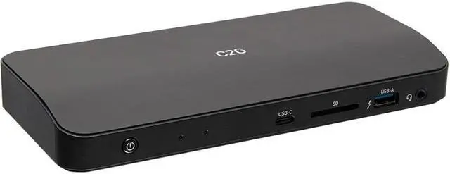 Alt view image 11 of 12 - C2G Thunderbolt 3 8K Docking Station - DP, Ethernet, USB, SD, 3.5mm, Power - for Notebook - 85 W - Thunderbolt 3 - Network (RJ-45) - DisplayPort - Audio Line Out - Wired