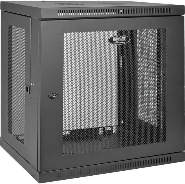 Main image of Tripp Lite 12U Wall Mount Rack Enclosure Server Cabinet w/ Door & Side Panels - 19" 12U Wide Wall Mountable - Black - 200 lb x Maximum Weight Capacity
