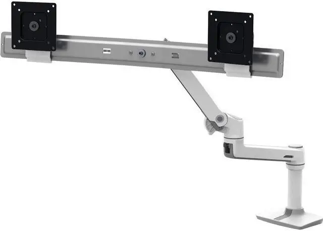Alt view image 4 of 4 - Ergotron 45-489-216 Lx Desk Dual Direct Arm - Mounting Kit (Handle, Articulating Arm, Desk Clamp Mount, Grommet Mount, 2 Pivots, Mounting Hardware, Hinge, Extension Part) For 2 Lcd Displays - White -