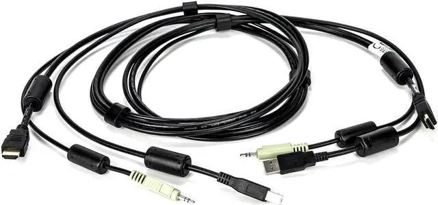 Alt view image 8 of 9 - Avocent 6 ft. USB keyboard, mouse & DisplayPort video cable with speakers - Used with SC940D-001 CBL0110