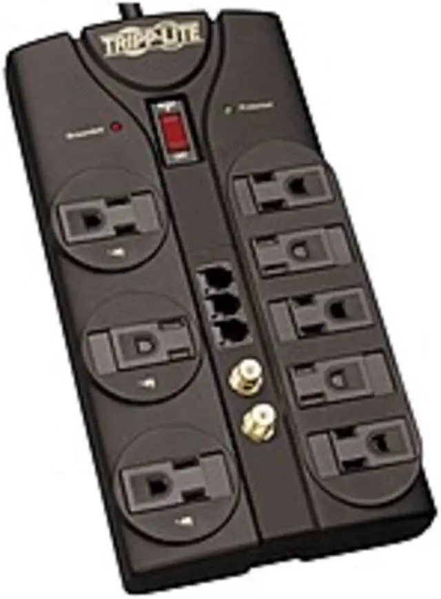 Alt view image 8 of 12 - Tripp Lite Tlp808Teltv 8-Outlet Surge Suppressor ,Telephone, Modem, Fax & Coaxial Protection