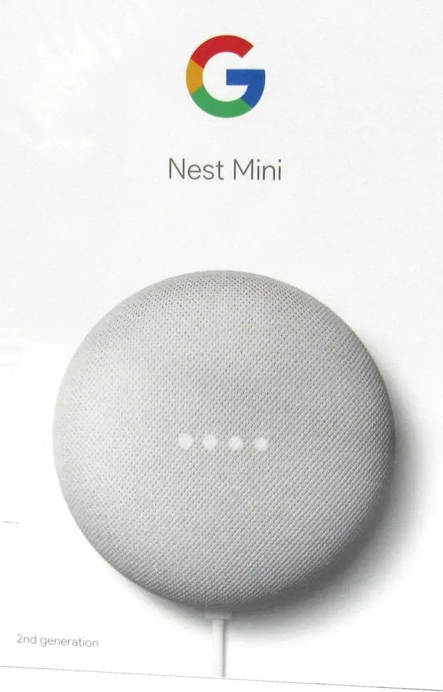 Alt view image 17 of 20 - Google Nest Mini 2nd Generation Smart Speaker, Chalk GA00638-US