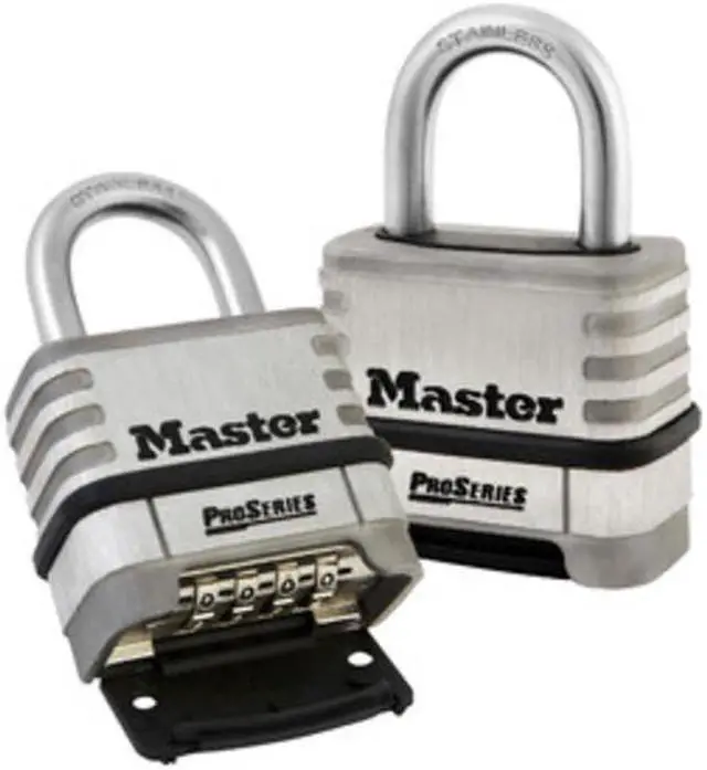 Alt view image 10 of 18 - Master Lock 1174D ProSeries Stainless Steel Easy-to-Set Combination Lock, Stainless Steel, .31 in.