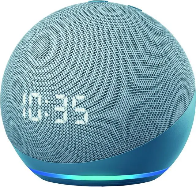 Alt view image 18 of 18 - Amazon Echo Dot 4th Gen Clock and Alexa Smart Speaker Twilight Blue