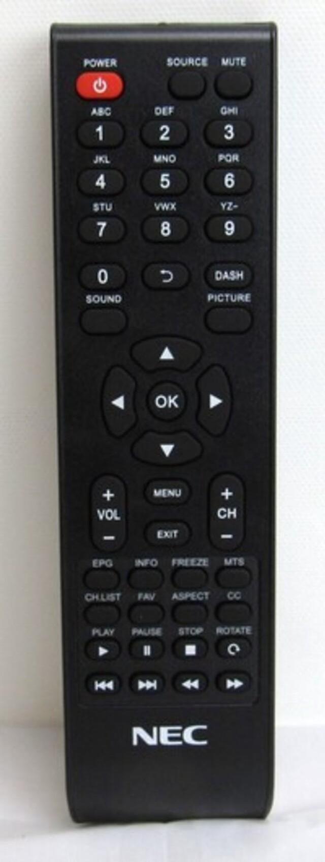 Main image of NEC Oem Replacement Tv Remote Control - Batteries Required