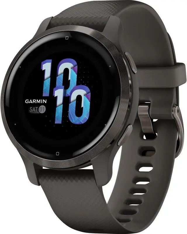 Alt view image 9 of 9 - Garmin Venu 2S, Smaller-Sized GPS Smartwatch with Advanced Health Monitoring and Fitness Features, Slate Bezel with Graphite Case and Silicone Band, (010-02429-00)