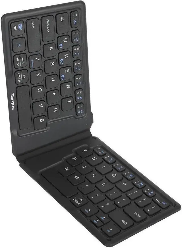 Alt view image 8 of 14 - Targus Ergonomic Foldable Bluetooth Antimicrobial Keyboard Black AKF003US