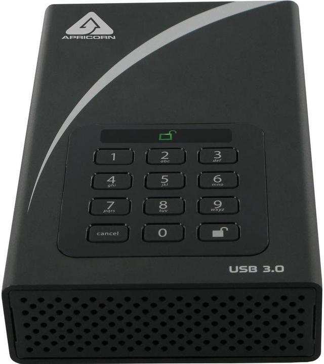 Alt view image 7 of 11 - APRICORN Aegis Padlock DT 4TB USB 3.0 External Hard Drive ADT-3PL256-4000 Black