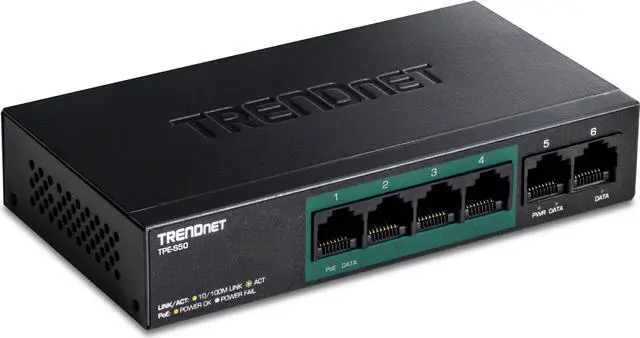 Alt view image 8 of 12 - Trendnet 6-Port Fast Ethernet Poe+ Switch