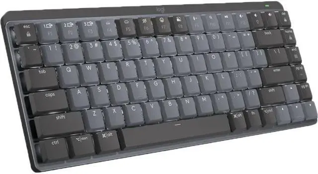 Main image of Logitech 920-010552 MX Mechanical Mini Wireless Keyboard - Logitech White Clicky - Bluetooth - Logi Bolt - USB Type-C - Lithium-Ion Polymer - Graphite