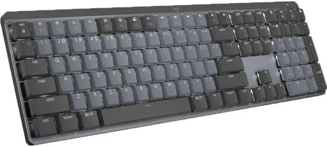 Main image of Logitech 920-010547 MX Mechanical Wireless Keyboard - Tactile Quiet Switches - Bluetooth - Illuminated - Aluminum - Graphite