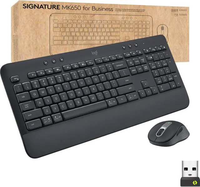 Alt view image 3 of 13 - Logitech Signature MK650 Combo for Business Wireless Mouse and Keyboard Graphite (920-010909)