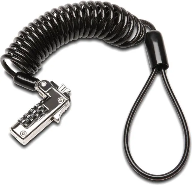 Alt view image 5 of 7 - Kensington Cable Lock - Resettable - 4-digit - Plastic, Carbon Steel - 5.91 ft - For Notebook