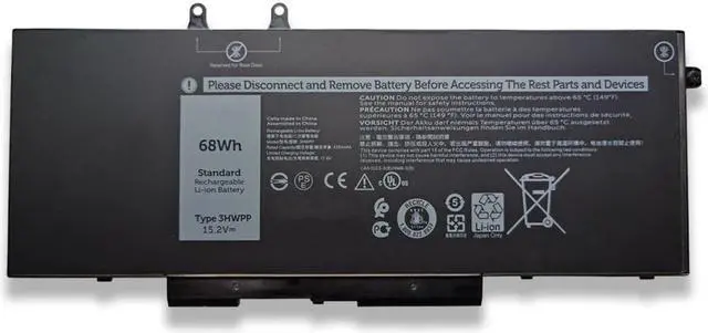 Main image of Dell 3HWPP Laptop Battery - 4 Cells - 68Wh - 15.2 Volts - Lithium-ion