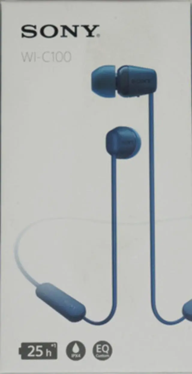 Alt view image 8 of 13 - Sony WI-C100 Wireless In-Ear Headphones - Blue