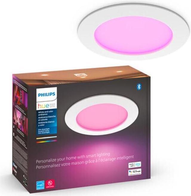 Main image of Philips 579573 Hue 5/6-inch Smart Slim Downlight - 1200 Lumens - 16 Million Colors - Multicolor - Dimmable - Bluetooth - Android - iOS - Alexa - Google Assistant - 35,000 Hours - UL - Metal