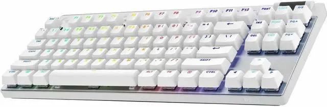 Main image of Logitech G PRO X TKL Lightspeed Gaming Keyboard - Wireless Connectivity - Bluetooth - 32.81 ft - 2.40 GHz - USB 2.0 Interface - RGB LED - PC - Mechanical Keyswitch - White