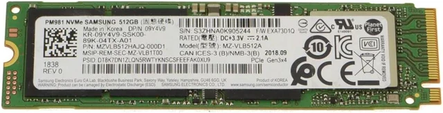 Main image of Dell 9Y4V9 MZ-VLB512A Internal Solid State Drive - 512 GB - PCIe 3.0 - M.2 2280