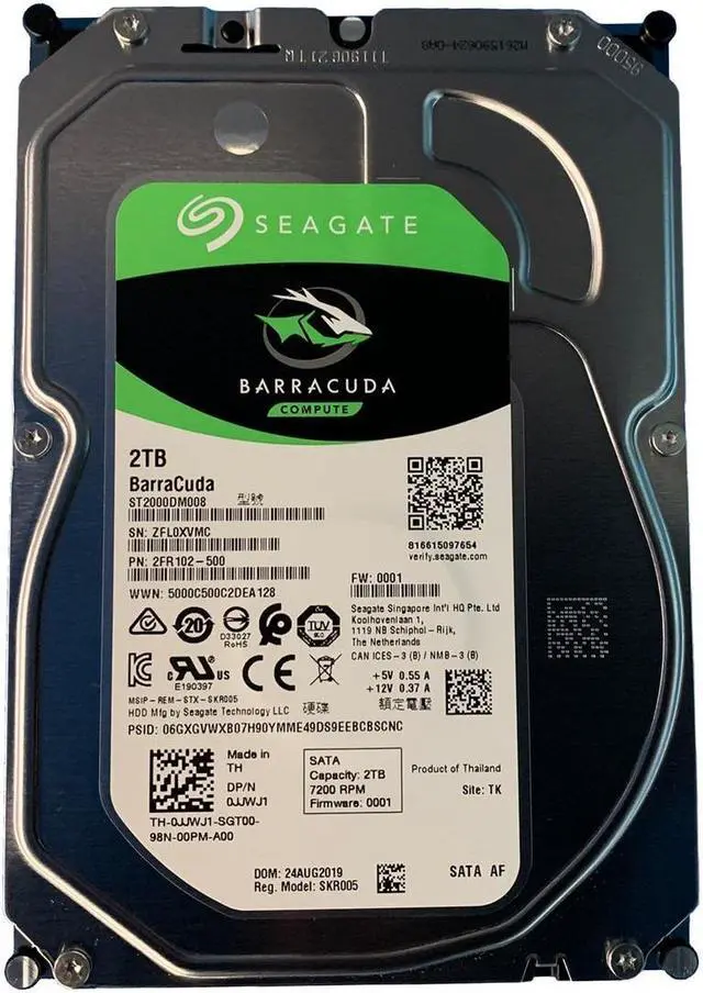 Alt view image 4 of 6 - Seagate Barracuda ST2000DM008 2 TB 3.5" Internal Hard Drive - SATA