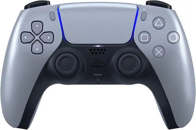 Main image of Sony DualSense Wireless Controller - Sterling Silver - Wireless, Cable - Bluetooth - USB - PlayStation 4, PlayStation 5, iPad, iPhone, Mac, Apple TV, PC, Android, iOS - Sterling Silver