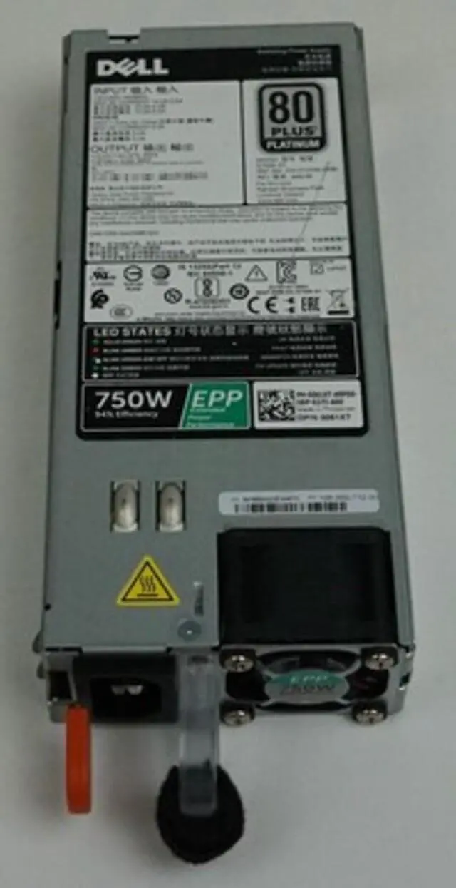 Main image of Dell 061XT Redundant Power Supply For Poweredge R640 R740 - 750 Watts - 100 to 240 Volts - 80 Plus Platinum