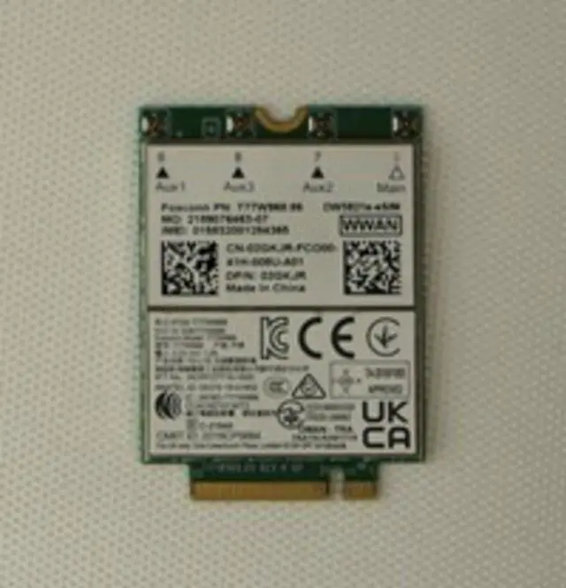 Main image of Dell 2GKJR (Foxconn T77W968.86) Snapdragon X20 4G LTE WWAN Card - DW5821e-eSim - Foxconn - Cat16 - GNSS - M.2