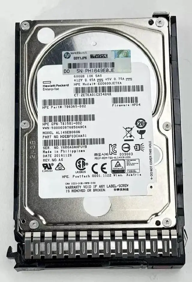 Alt view image 2 of 2 - 796365-002 600GB 10000RPM SAS 2.5Inch HP Hard Drive