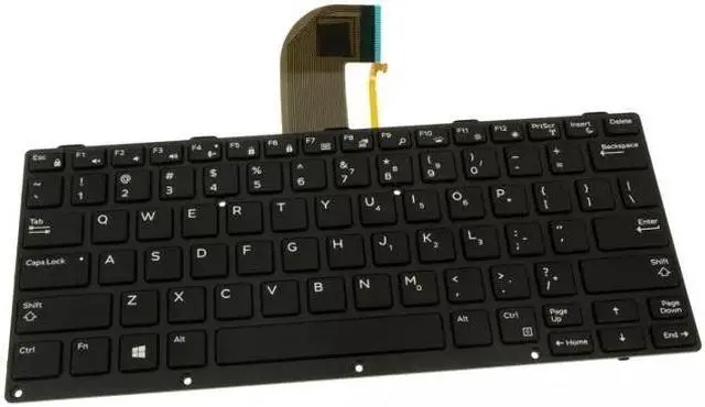 Main image of Dell 186TV (Dell M14SSFRW) Laptop Keyboard - 82 Keys - Internal - Backlit - English-US QWERTY - Ribbon Cables - Black