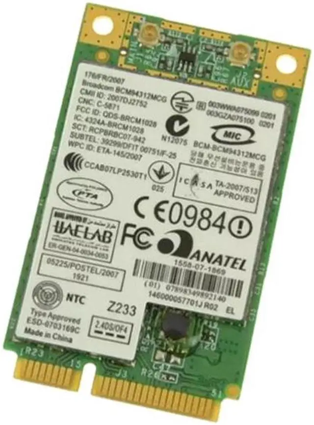 Main image of Dell M348H (Broadcom BCM94312MCG) 4312 802.11b/g Wireless LAN Mini Card Module