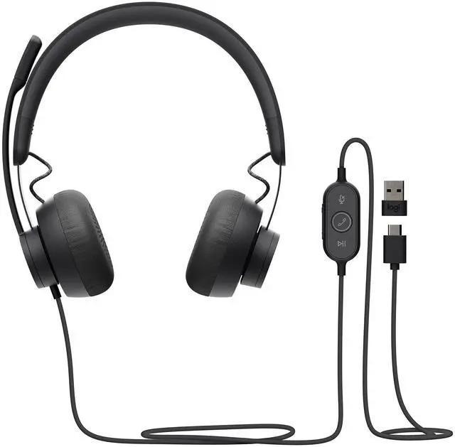 Alt view image 2 of 17 - Logitech Zone Wired Noise Cancelling Headset, Certified for Microsoft Teams