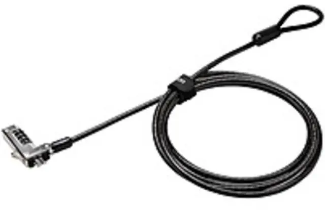 Main image of Kensington K60600WW Slim Combination Laptop Lock - Resettable - 4-digit - Black - Carbon Steel - 6 ft - For Notebook