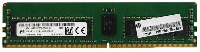 Alt view image 2 of 2 - HP 809079-581 8GB ECC PC4-19200R DDR4-2400MHz Memory