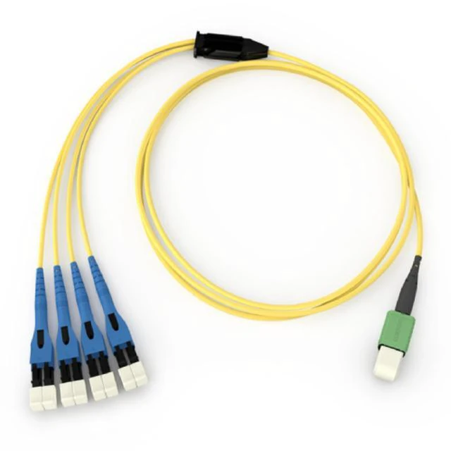 Main image of Corning HE87808GPH-KB005M EDGE8 Non-staggered Harness - Single-mode (OS2) - 8-Fiber - MTP PRO (non-pinned) to LC Uniboot - 5 Meter - Yellow