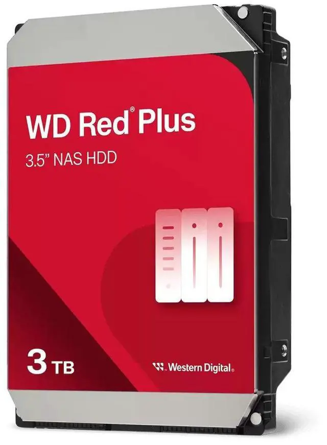 Main image of Western Digital Red Plus WD30EFZX 3 TB Hard Drive - 3.5 Inches - SATA 6Gbps - 128 MB - 5400 RPM - Internal