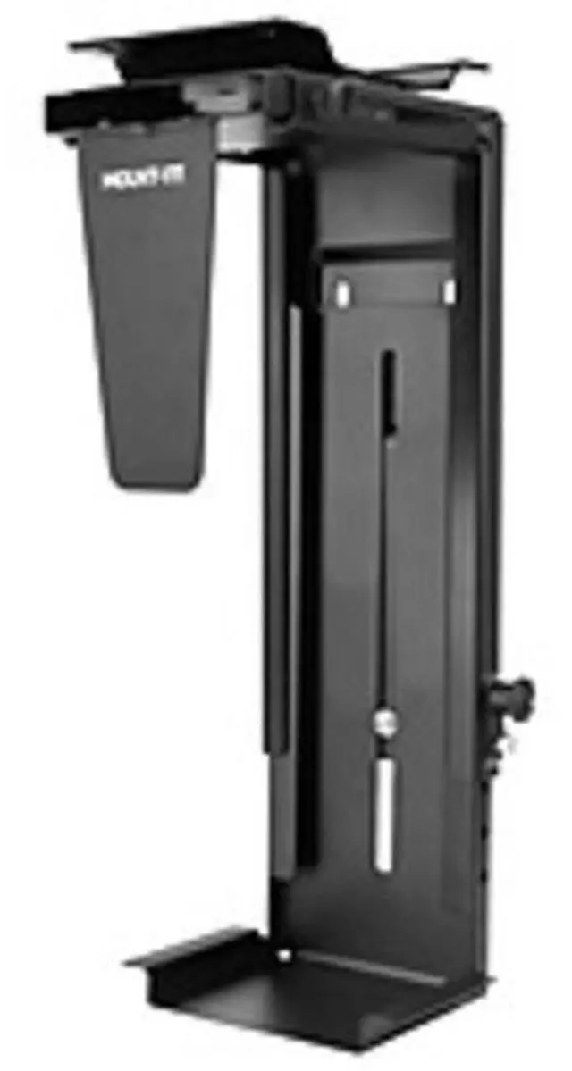 Main image of Mount It CPU Under Desk Mount Bracket - Black - 360 Degree Swivel Adjustable Height and Width - Wall Mountable