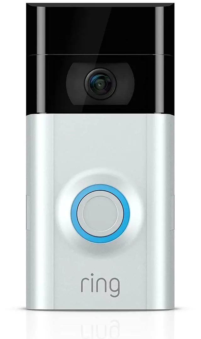 Alt view image 7 of 7 - Ring 8VR1S7-0EN0 V2 Advanced Security Video Doorbell with 1080 HD Indoor/Outdoor Functionality, Black and Silver