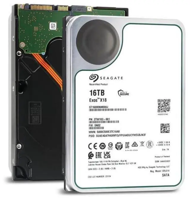 Alt view image 10 of 10 - Seagate 18TB Exos X18 7200 RPM SATA 6Gb/s 256MB Cache 3.5-Inch Enterprise Hard Drive HDD (ST18000NM000J)