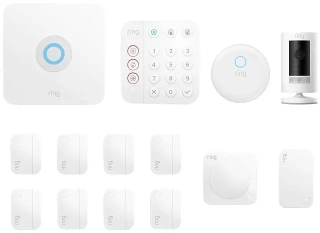 Alt view image 2 of 2 - Ring Security Alarm 14-piece Kit (Gen 2) with Stick Up Cam, Smoke/Co Listener and Range Extender