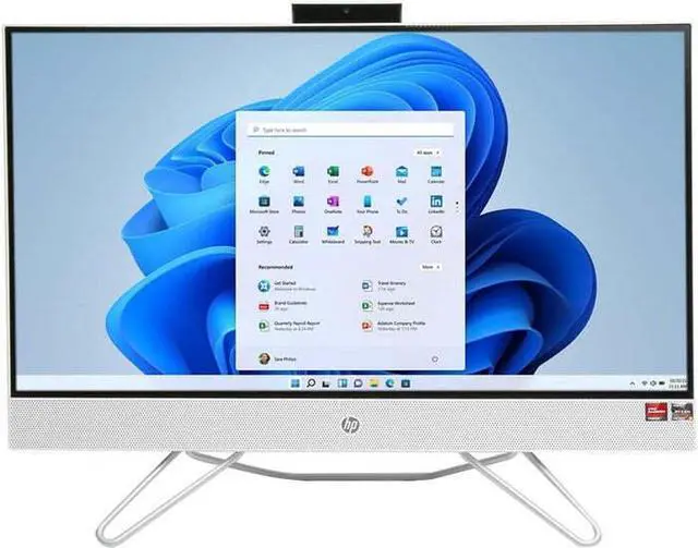 Alt view image 4 of 4 - HP 24-CB1021 23.8" FHD VA LED All-in-One PC AMD Ryzen 3 5425U 2.7 GHz up to 4.1 GHz 8GB DDR4-3200 RAM 256GB PCIe NVMe M.2 SSD AMD Radeon Graphics Windows 11 Home - 577N0AA