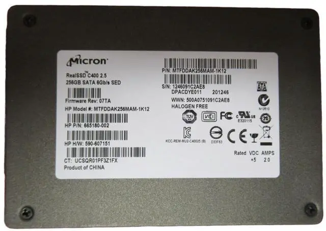 Main image of Micron C400 MTFDDAK256MAM-1K12 256 GB Solid State Drive - 6 Gbps - Multi Level Cell - 2.5 Inches - Internal - SATA III