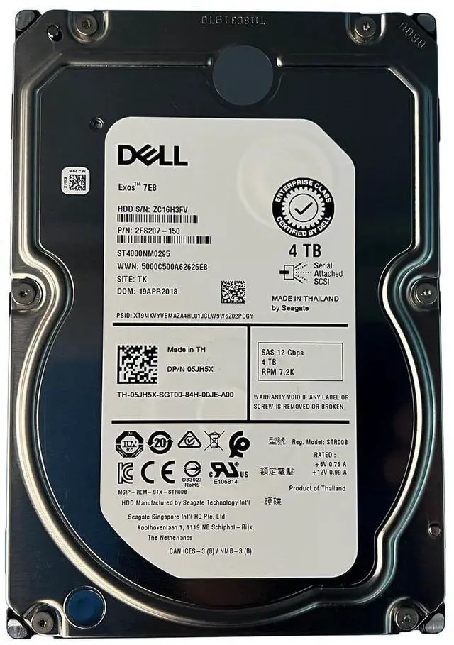 Alt view image 4 of 4 - Dell 5JH5X - Dell 4TB 3.5" Nearline SAS 7.2K 12Gb/s Hard Drive