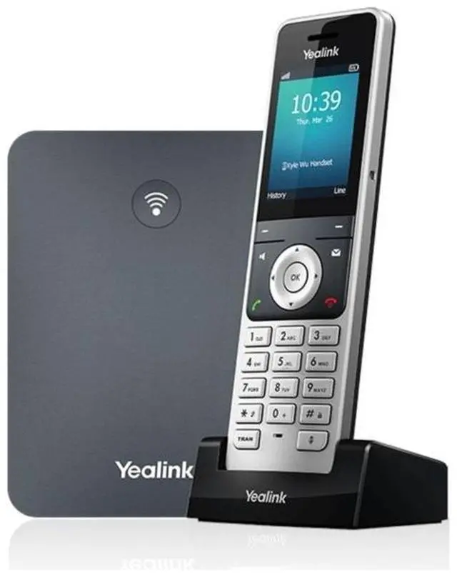 Alt view image 3 of 3 - Yealink W76P IP Phone Cordless Corded DECT Wall Mountable Desktop Silver/Gray