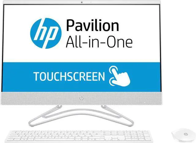 Main image of HP 24-F0041 3LB62AA 23.8-inch Touchscreen All-in-One PC - Intel Core i3-8130U 2.2 GHz - 4GB DDR4 - 1TB SATA - DVD-Write - Window 10 Home - 64-bit - Snow White