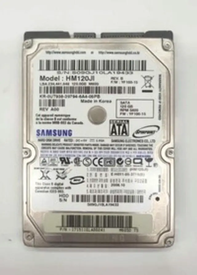 Main image of Dell UT938 (Samsung HM120JI) 120 GB Internal Hard Disk Drive - 8 MB Cache - 1.5 Gbps - 2.5 Inches - SATA - 5400 RPM