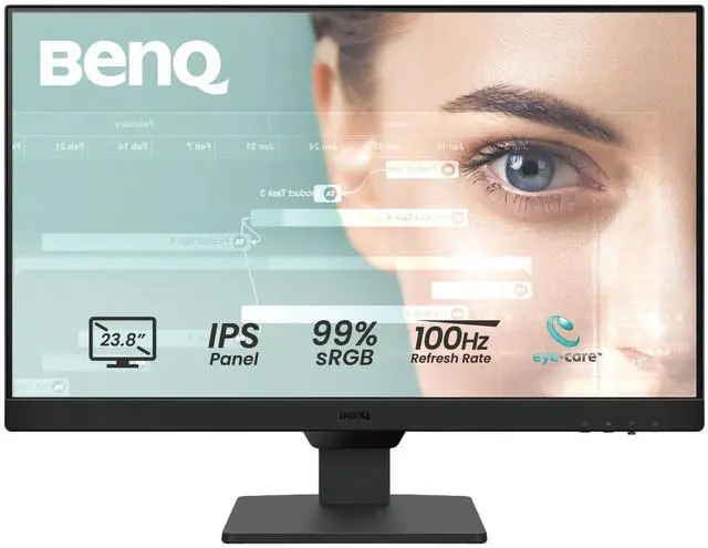 Alt view image 2 of 7 - BenQ GW2490 24" FHD IPS 100Hz Gaming Monitor 5 ms Aspect Ratio 16:9 Tilt -5 - 20 Colors 16.7Anti-Glare HDMI DisplayPort Ultra-Slim Bezel with Brightness Intelligence