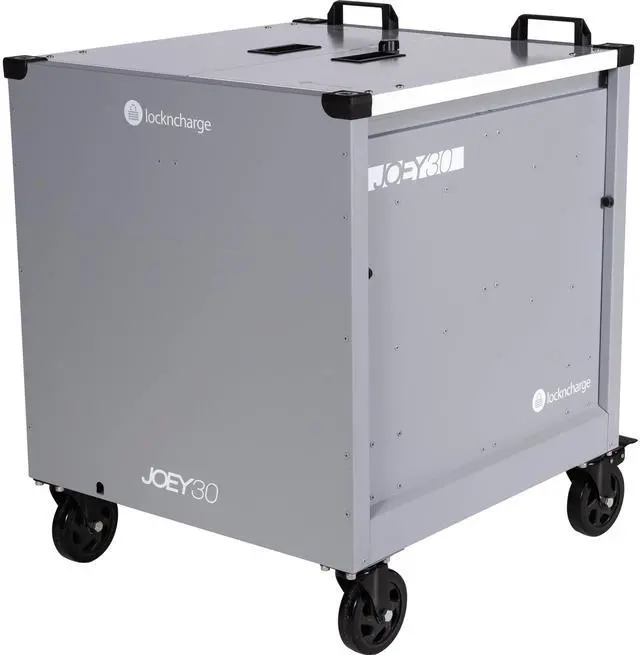 Main image of LocknCharge Joey 30 LNC9-10559 Mobile Charging Cart - Grey - 30-Unit - Keyed Padlock
