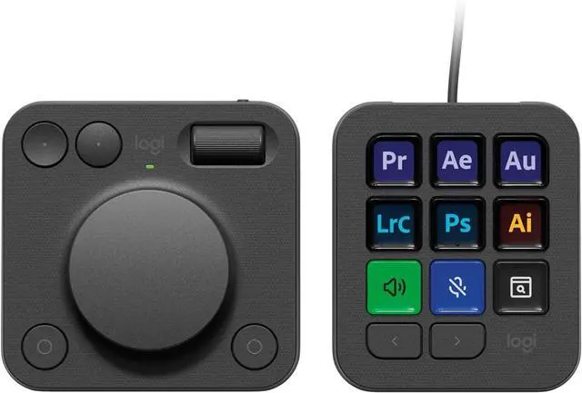 Alt view image 2 of 2 - Logitech MX Creative Console 920-012660 LCD Keypad and Control Dialpad - Graphite - 9 Customizable Button - USB-C - Wired Connectivity - Windows, Mac