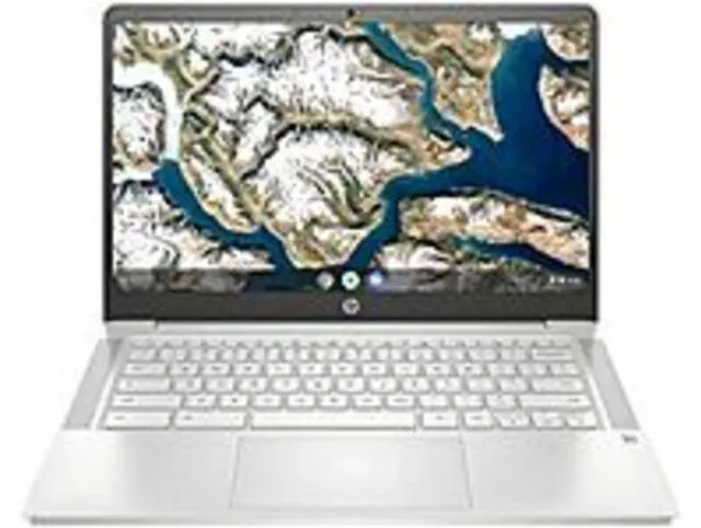 Alt view image 9 of 9 - HP Chromebook 14a-na0010ds 14" HD Touch Laptop Intel Celeron N4020 1.1 GHz up to 2.8 GHz 4GB LPDDR4-2400 SDRAM 128GB eMMC Intel UHD Graphics 600 Chrome OS - 9PF29UA