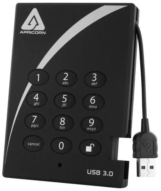 Alt view image 4 of 4 - Apricorn Aegis Padlock A25-3PL256-S2000 2TB USB 3.0 External Solid State Drive